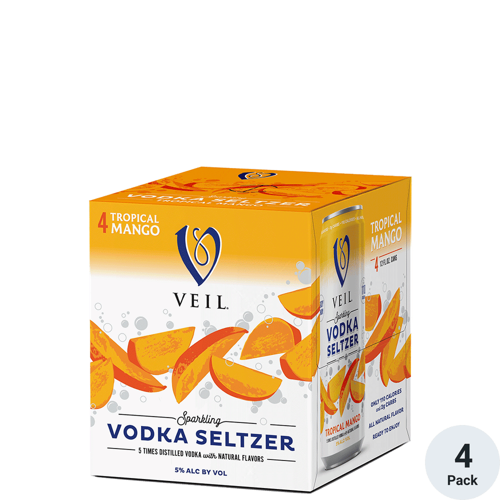 Veil Tropical Mango Seltzer 4pk-12oz Cans