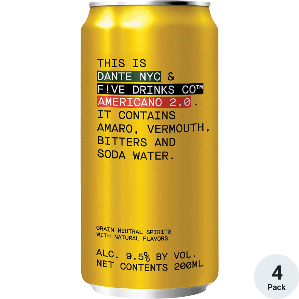 Five Drinks Dante Americano 2.0 4pk-200ml