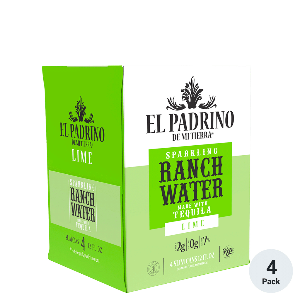 El Padrino Lime Ranch Water 4pk-12oz Cans