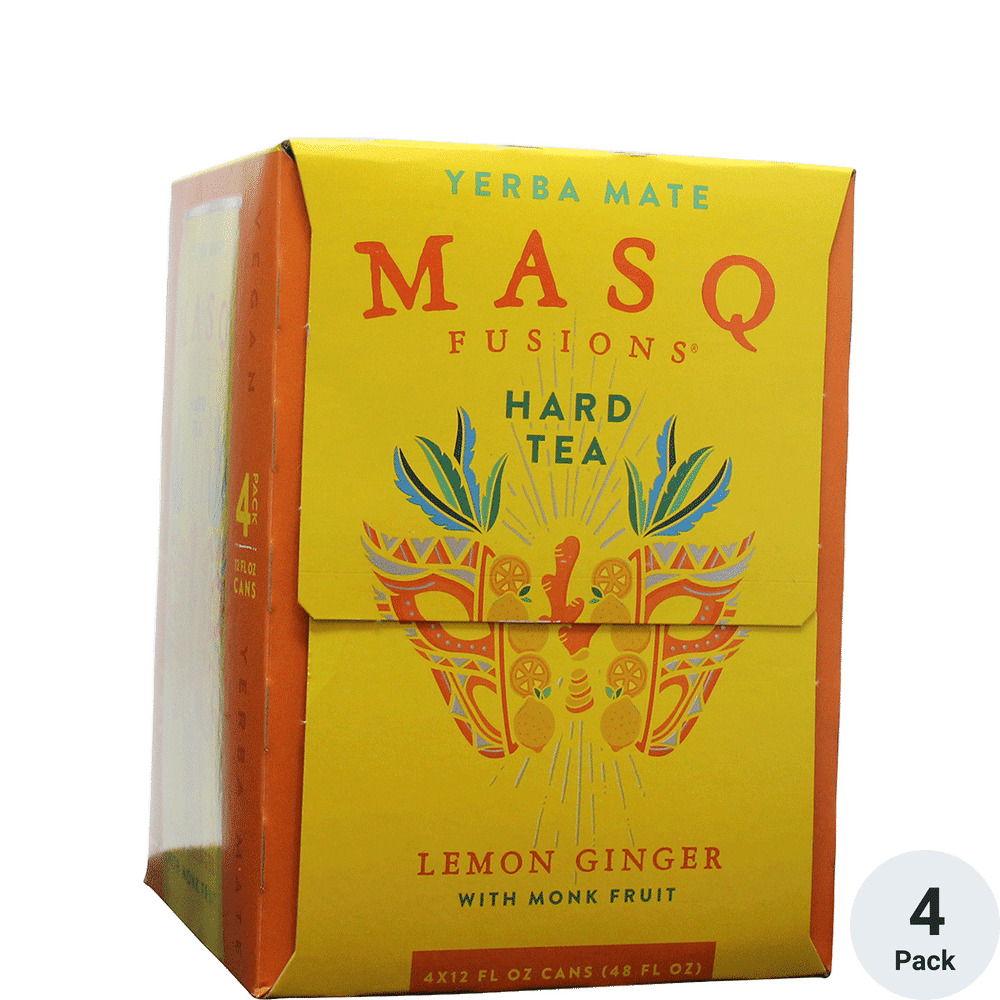 MASQ Fusions Hard Tea Lemon Ginger 4pk can 4pk-12oz Cans