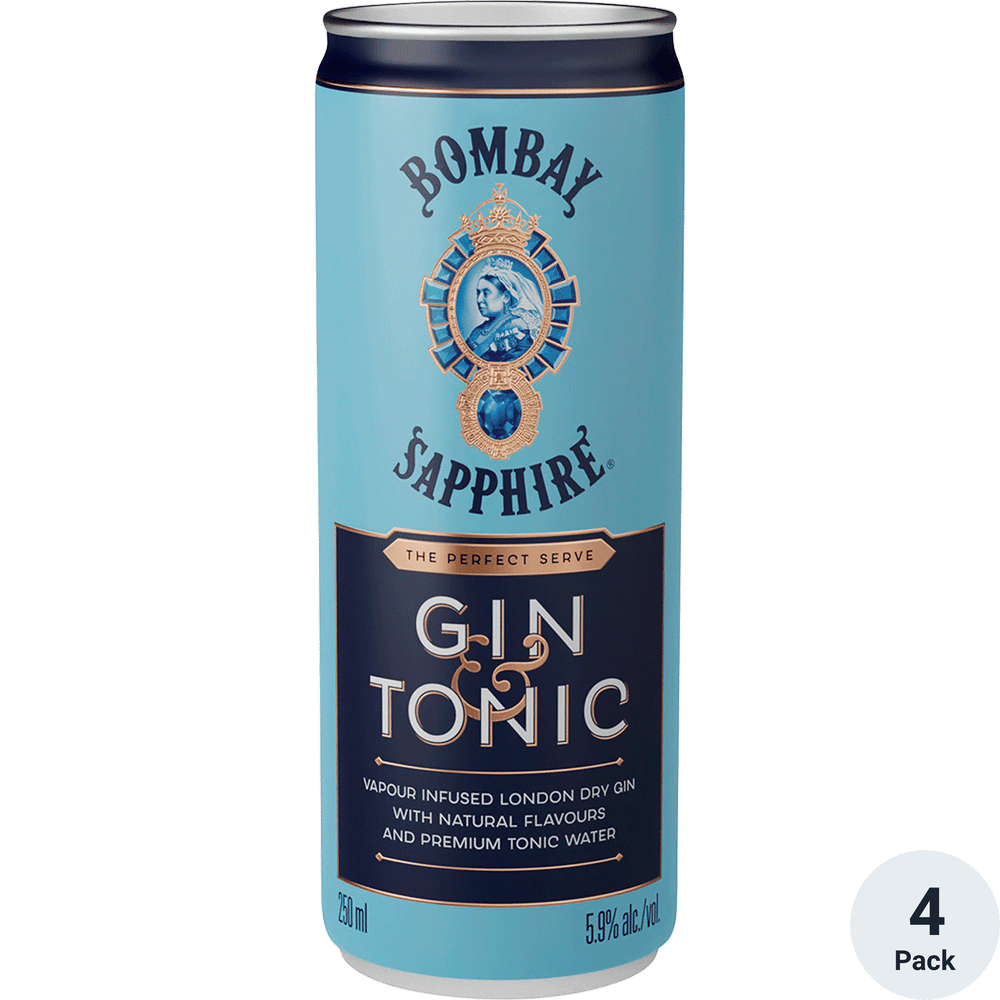 Bombay Sapphire Gin & Tonic 4 - 8.4oz cans