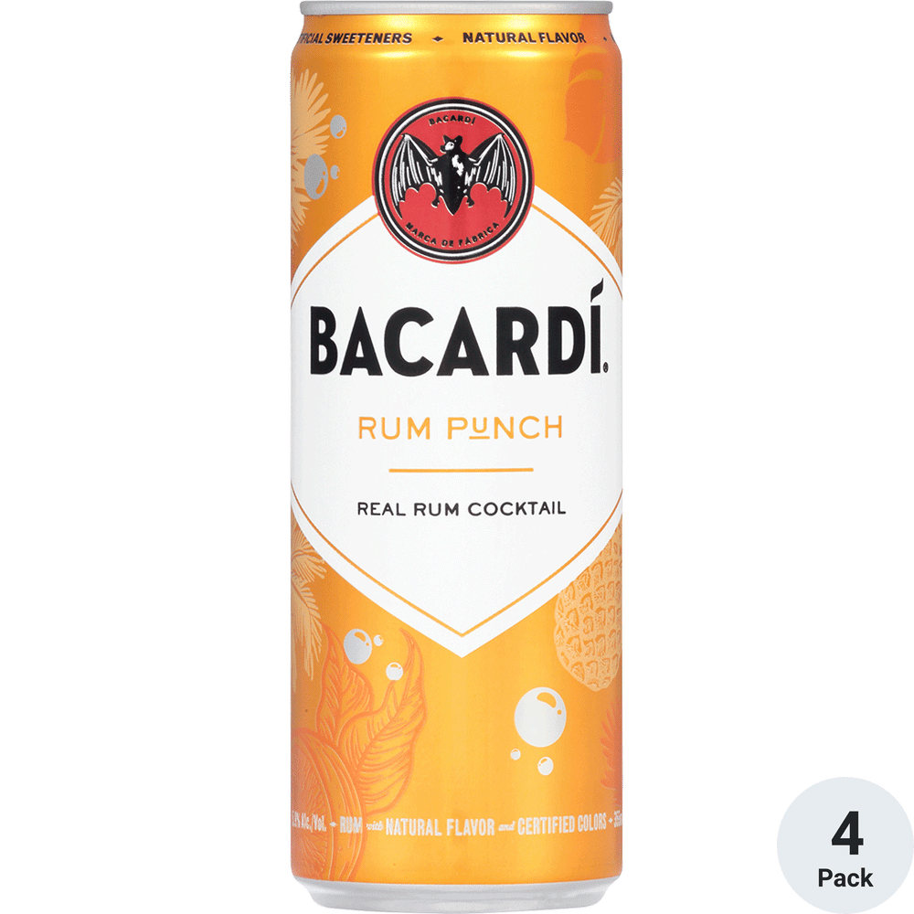 Bacardi Cocktails Rum Punch 4pk-12oz Cans
