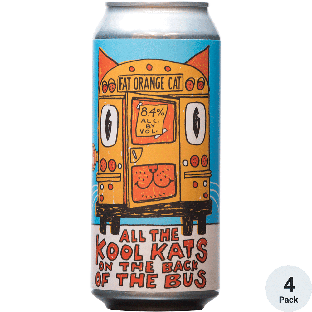Fat Orange Cat All the Kool Kats on the back of the Bus 4pk-16oz Cans