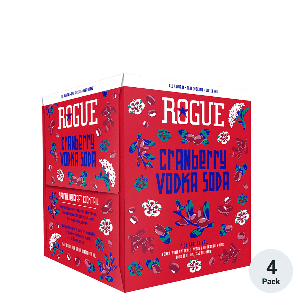 Rogue Cranberry Vodka Soda 4pk-12oz Cans