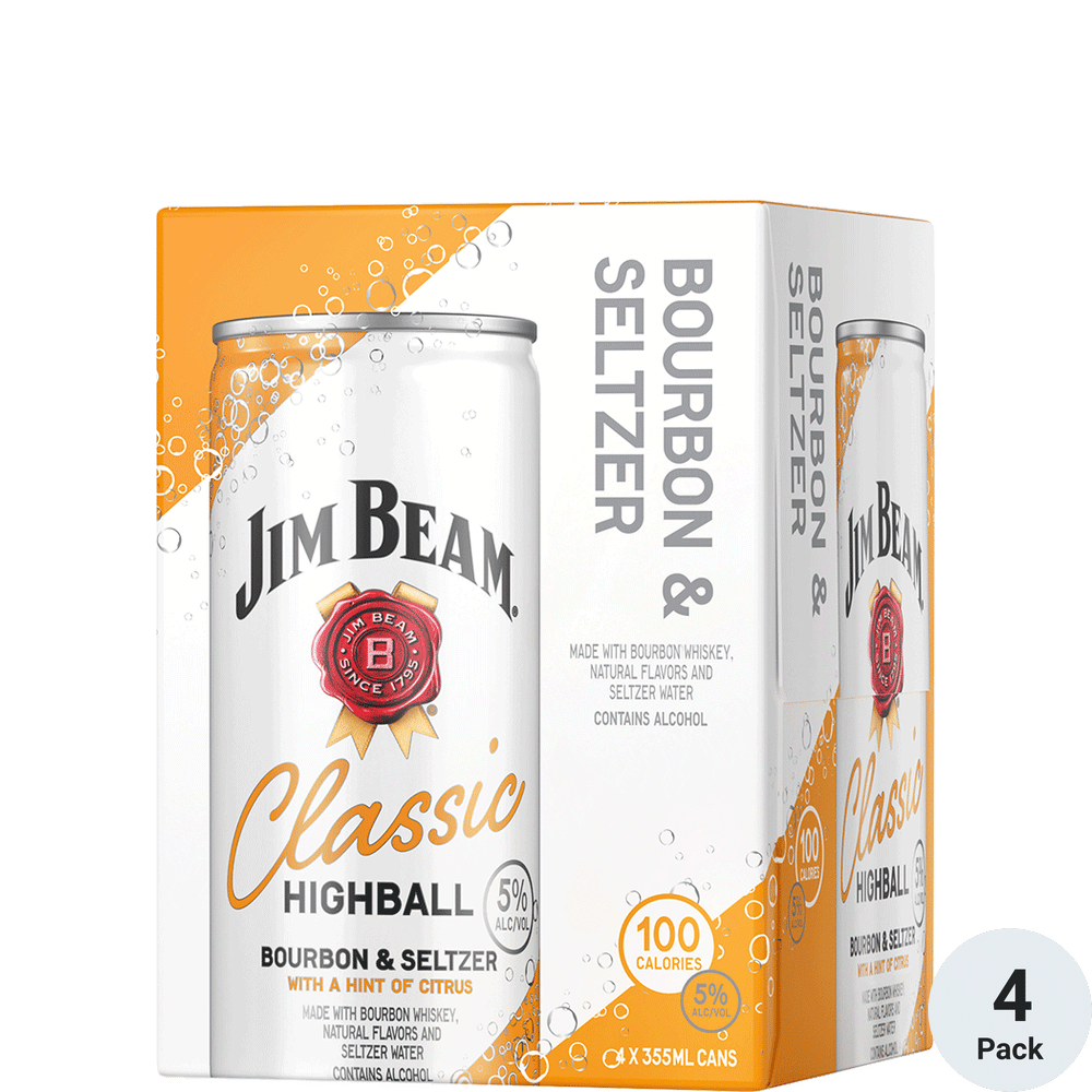 Jim Beam Classic Highball Bourbon Seltzer 4pk-12oz Cans