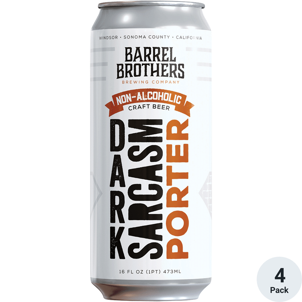 Barrel Brothers Dark Sarcasm Non Alcoholic Porter 4pk-16oz Cans