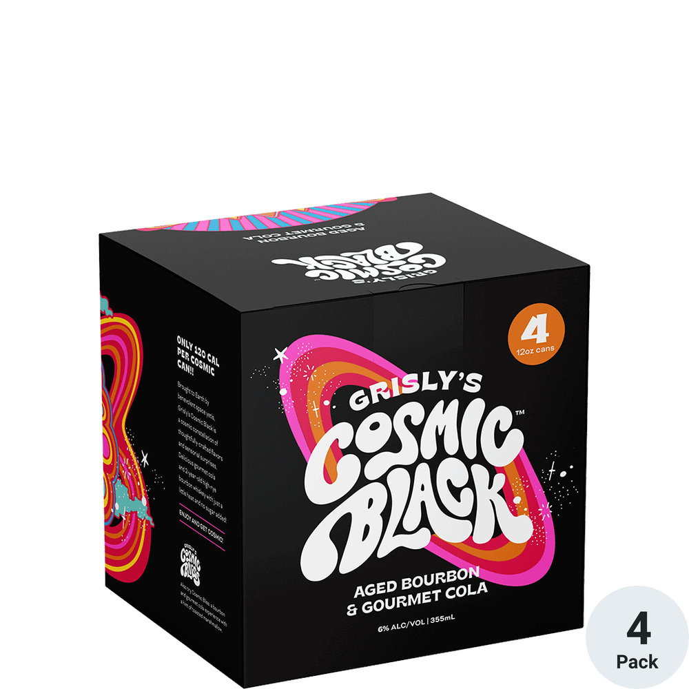 Grisly's Cosmic Black Aged Bourbon & Gourmet Cola 4pk-12oz Cans
