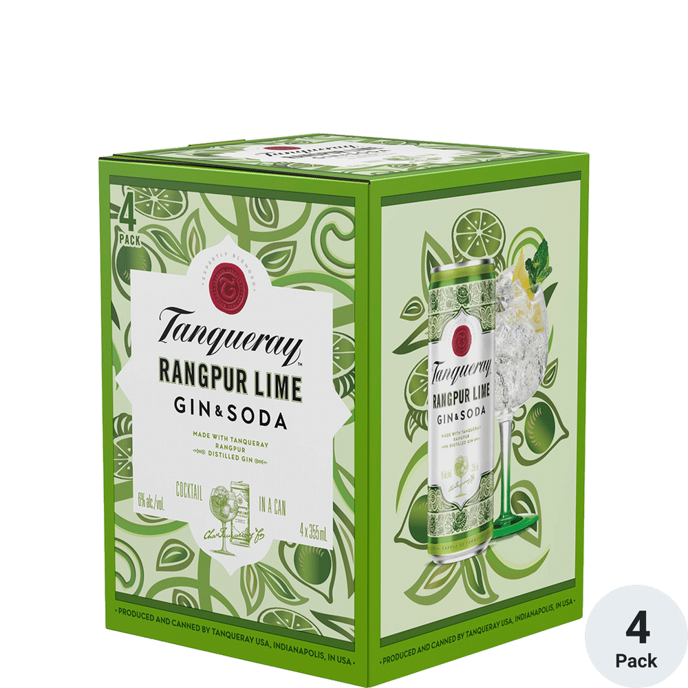 Tanqueray Rangpur Lime & Soda 4pk-12oz Cans