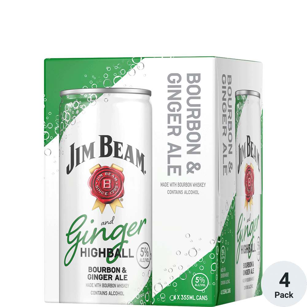 Jim Beam Ginger Highball Bourbon Seltzer  4pk-12oz Cans