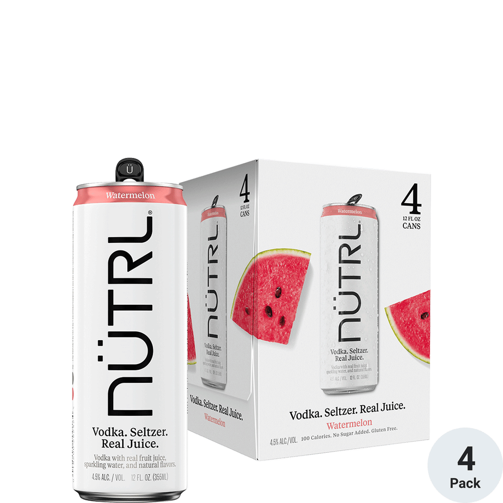 NUTRL Watermelon Vodka Hard Seltzer 4pk-12oz Cans