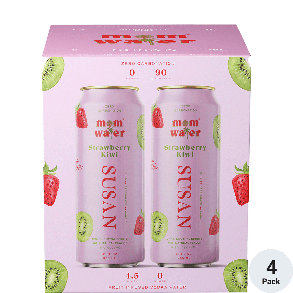 Mom Water Strawberry Kiwi Susan 4pk-12oz Cans