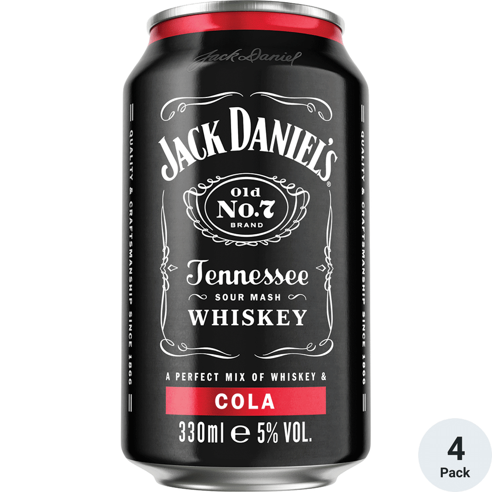 Jack Daniels Whiskey & Cola 4pk-12oz Cans