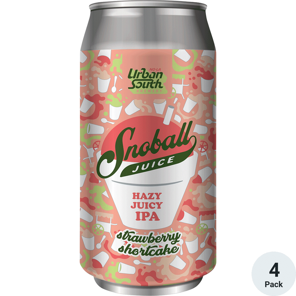 Urban South Strawberry Shortcake Snoball Juice 4pk-16oz Cans