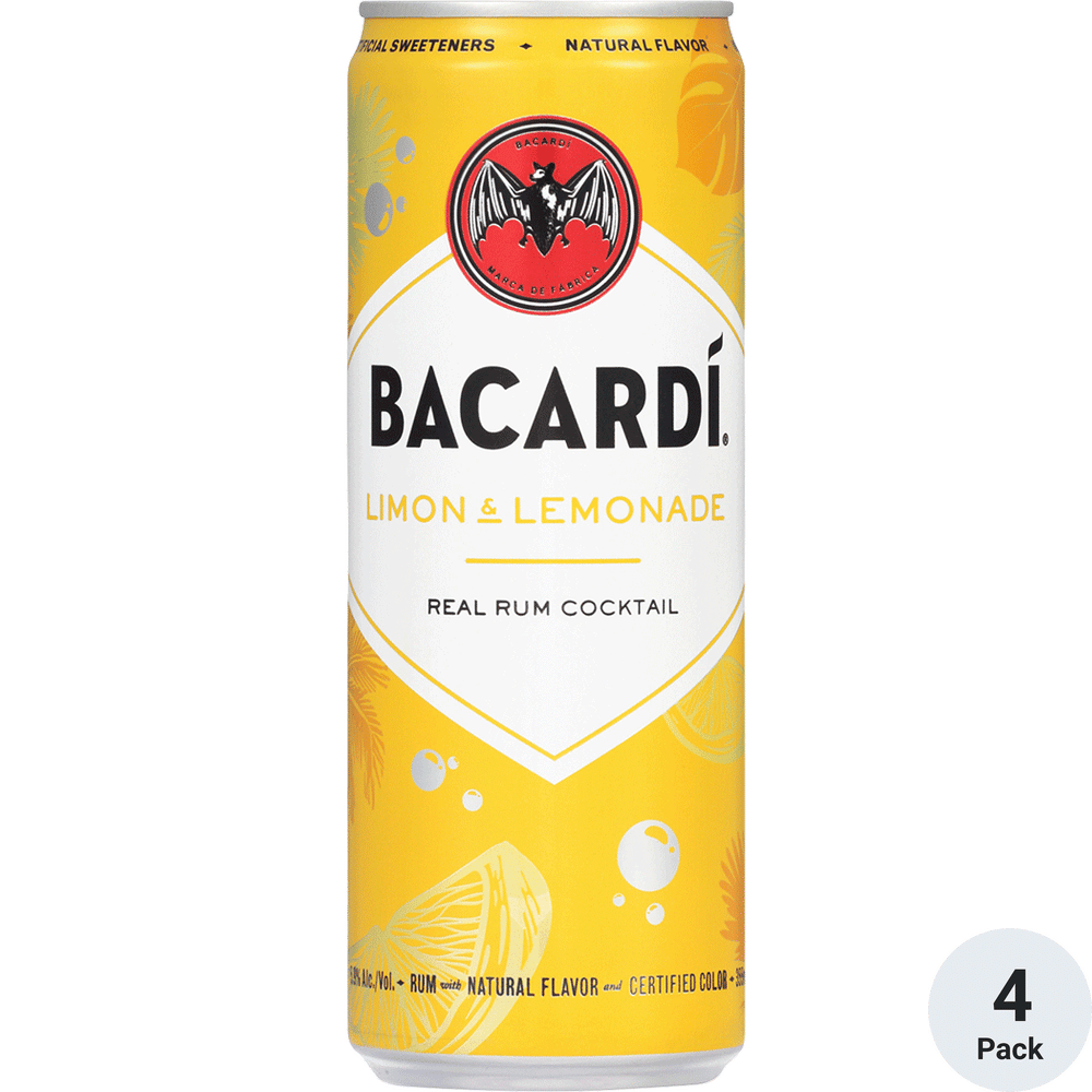 Bacardi Cocktails Limon & Lemonade 4pk-12oz Cans