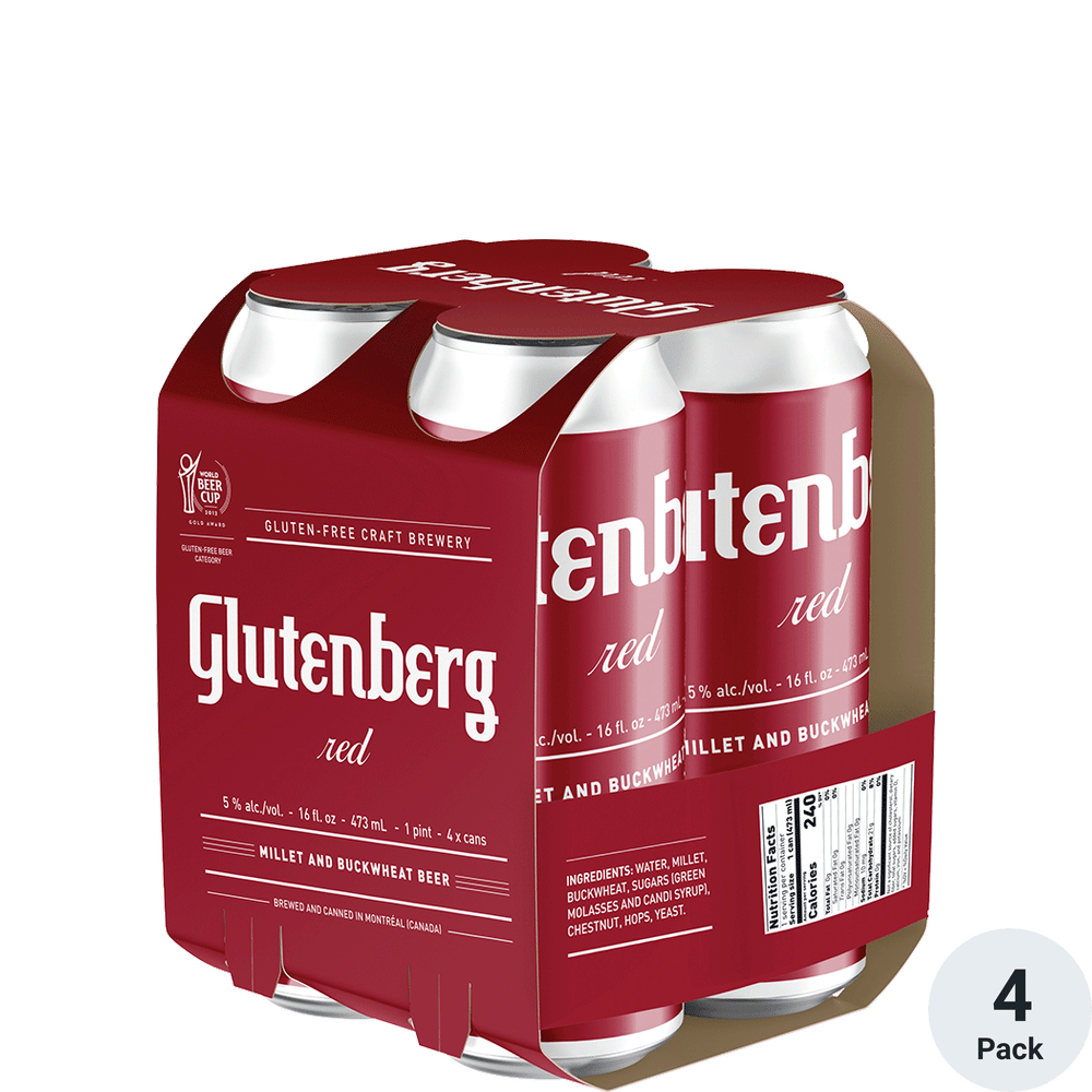 Glutenberg Red Ale 4pk-16oz Cans
