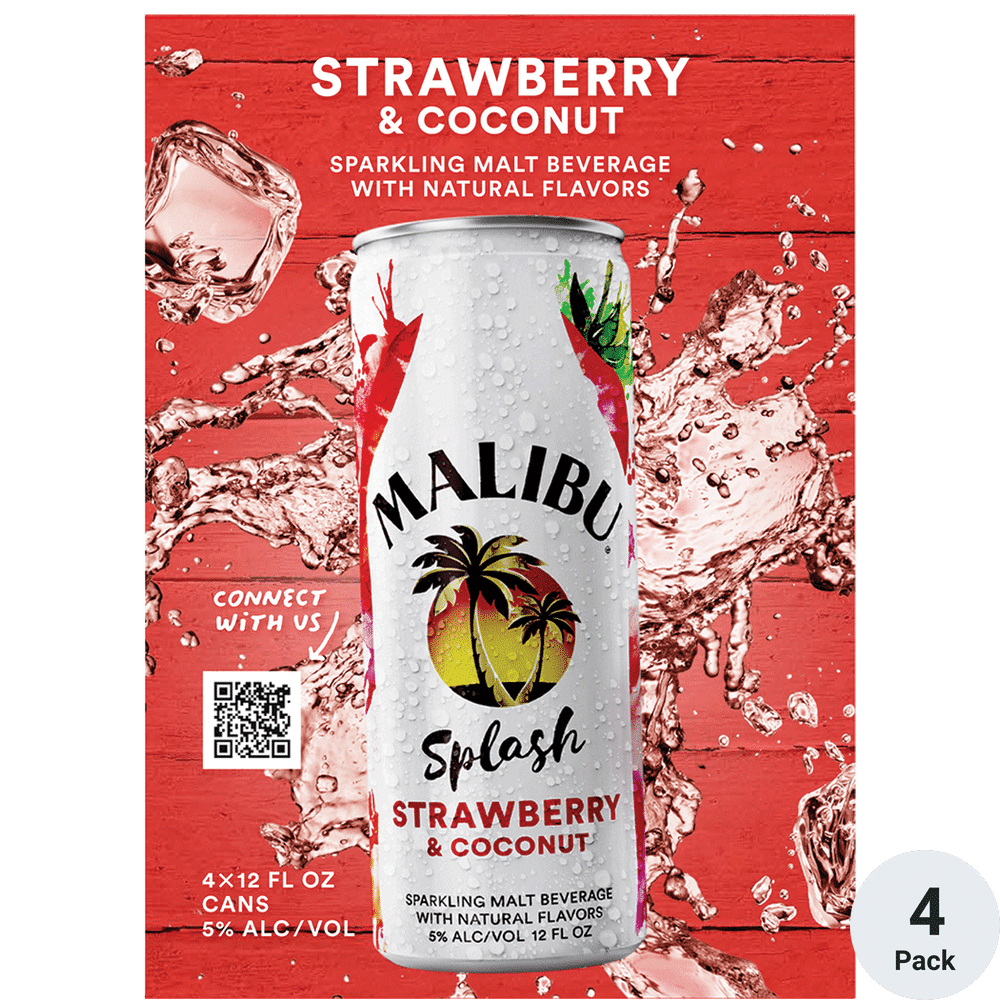 Malibu Splash Strawberry 4pk-12oz Cans