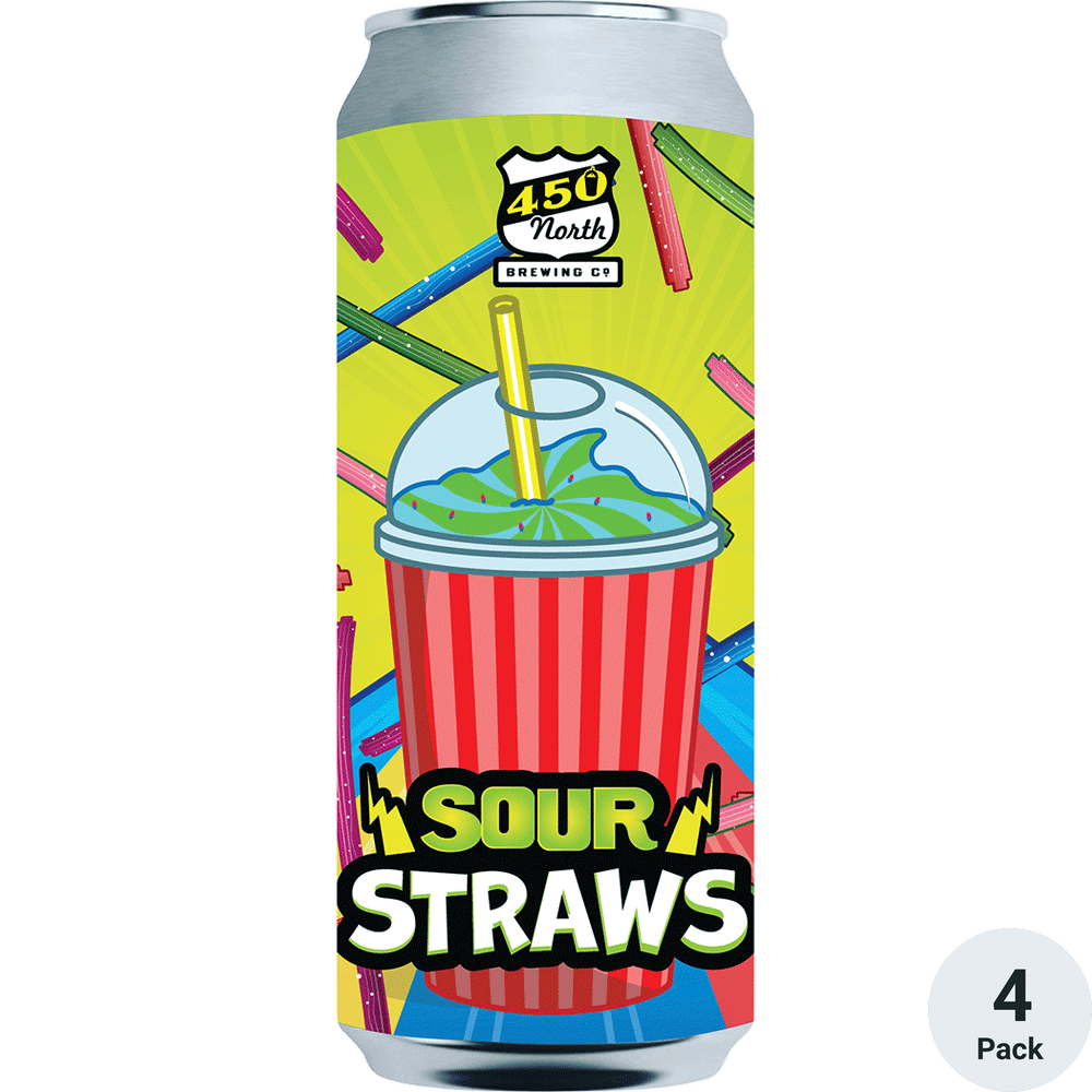 450 North Slushy XL Sour Straws 4pk-16oz Cans