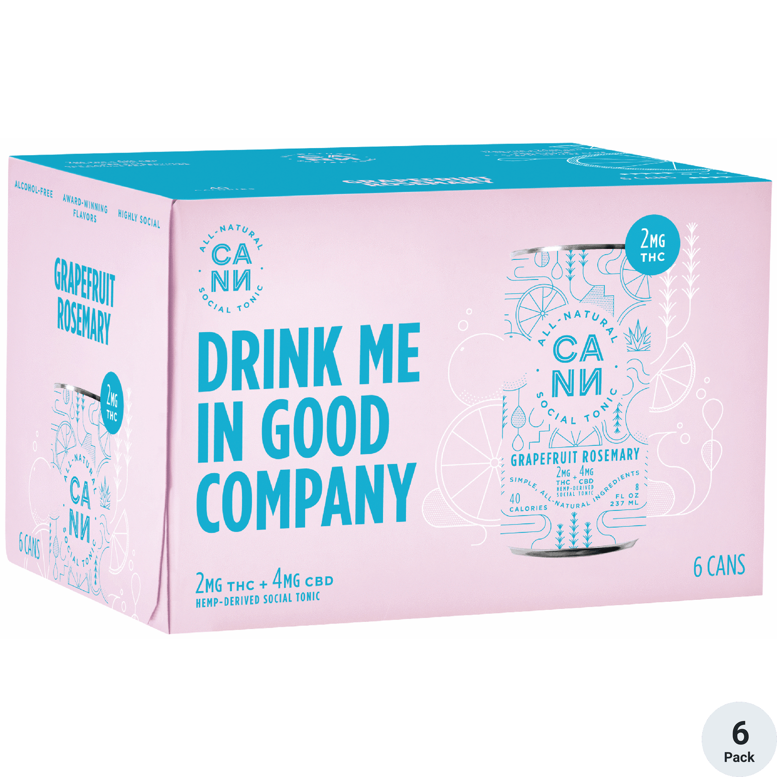 CANN THC 2mg Grapefruit Rosemary | Total Wine & More