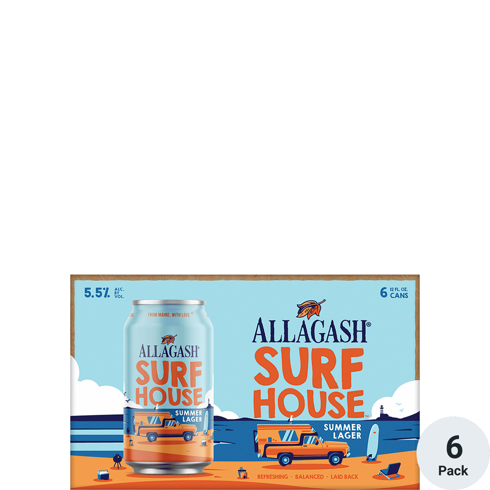 Allagash Surf House Lager 6 Pack-12oz Cans