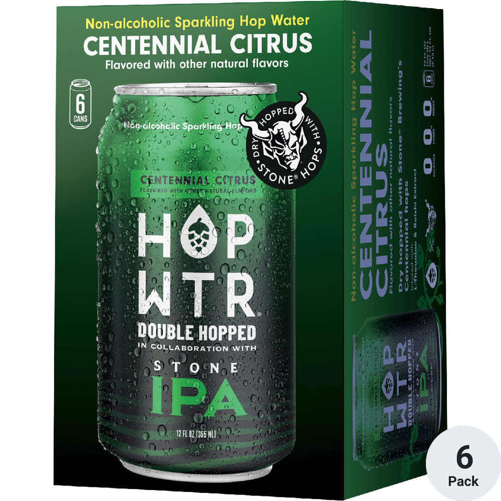 HOP WTR x Stone Non-Alcoholic Centennial Citrus Double Hopped IPA