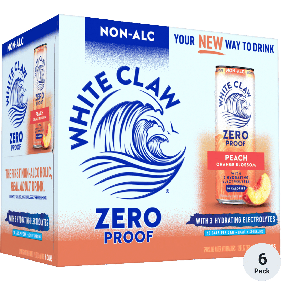 White Claw Zero Peach Orange Blossom 6 Pack Can | Total Wine & More