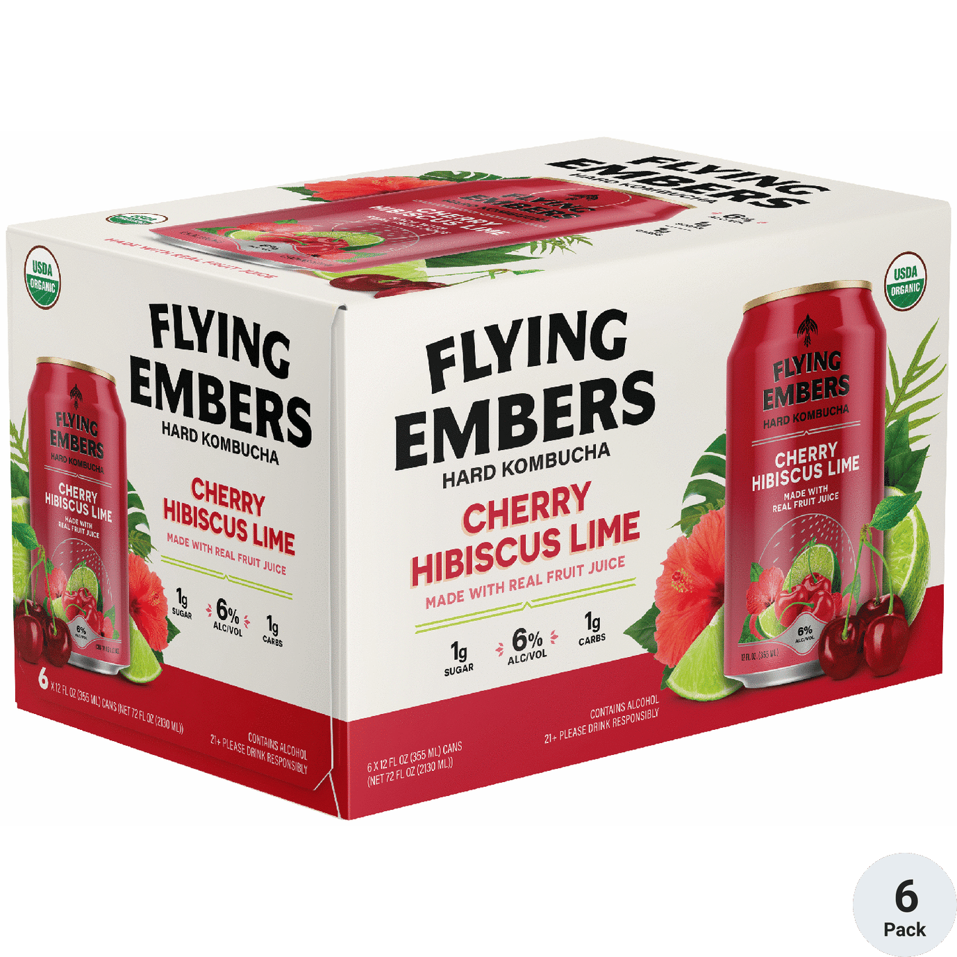 Flying Embers Cherry Hibiscus Lime Hard Kombucha