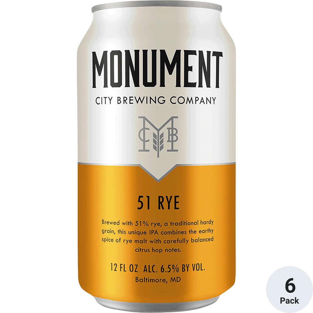 Monument City 51 Rye IPA 6pk-12oz Cans