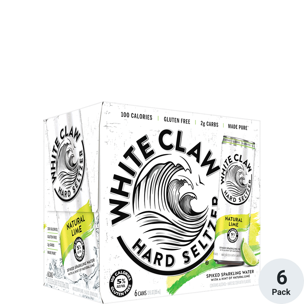 White Claw Hard Seltzer Lime 6pk-12oz Cans