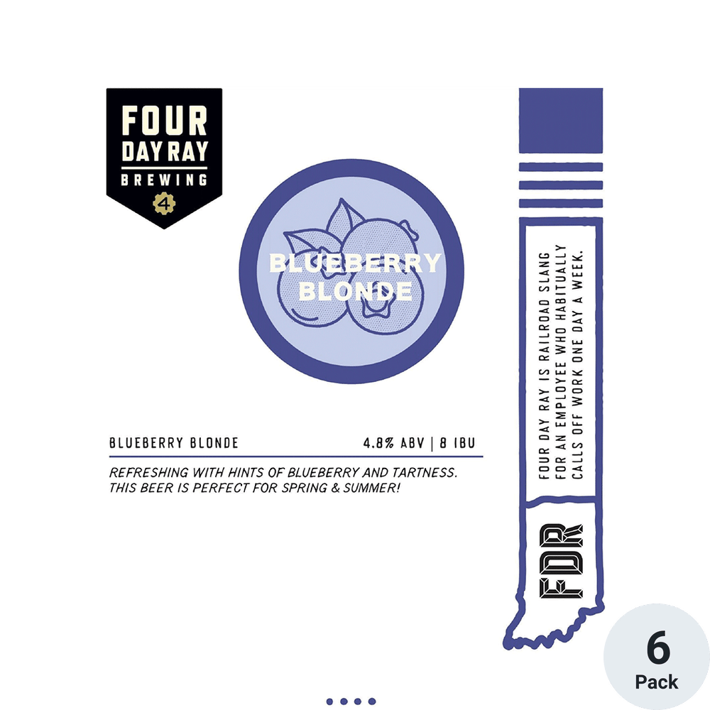 Four Day Ray Blueberry Blonde Ale 6pk-12oz Cans