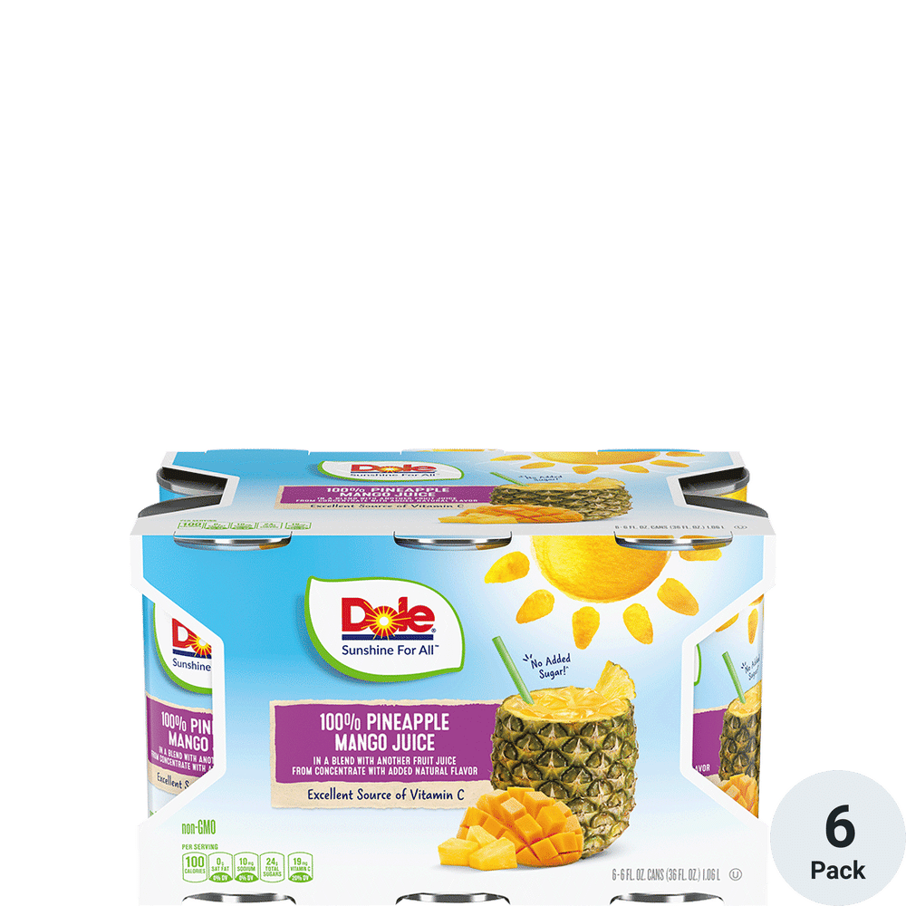 Dole Pineapple Mango Juice 6-6oz Cans