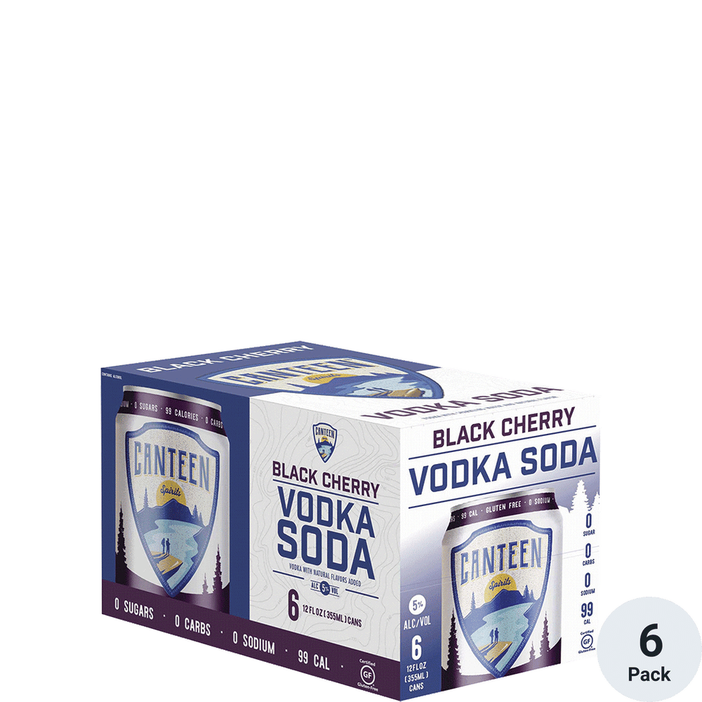 Canteen Black Cherry Vodka Soda 6pk-12oz Cans