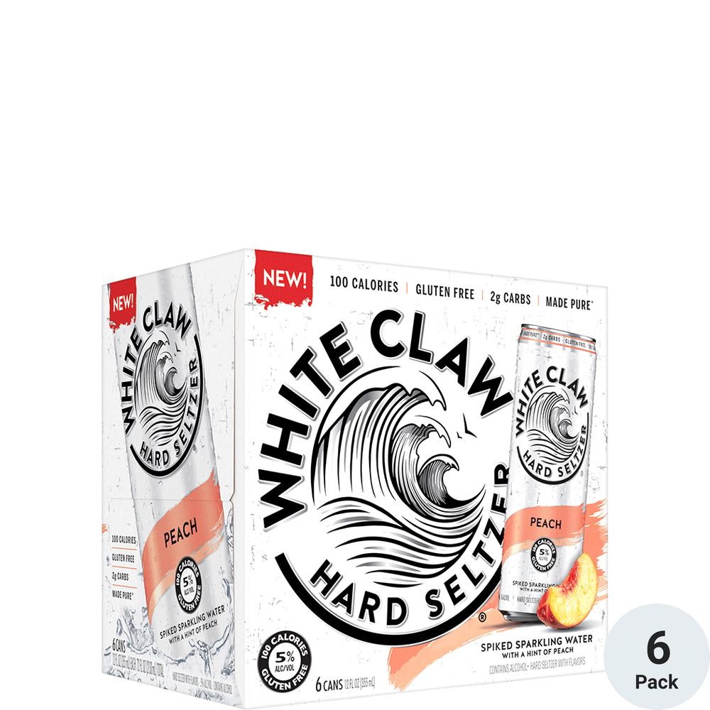 White Claw Hard Seltzer Peach 6pk-12oz Cans