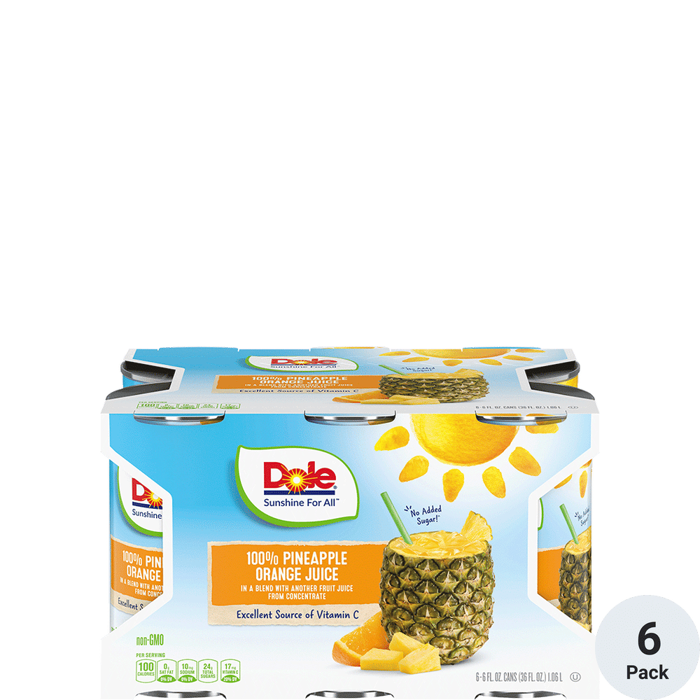 Dole Pineapple Orange Juice 6-6oz Cans