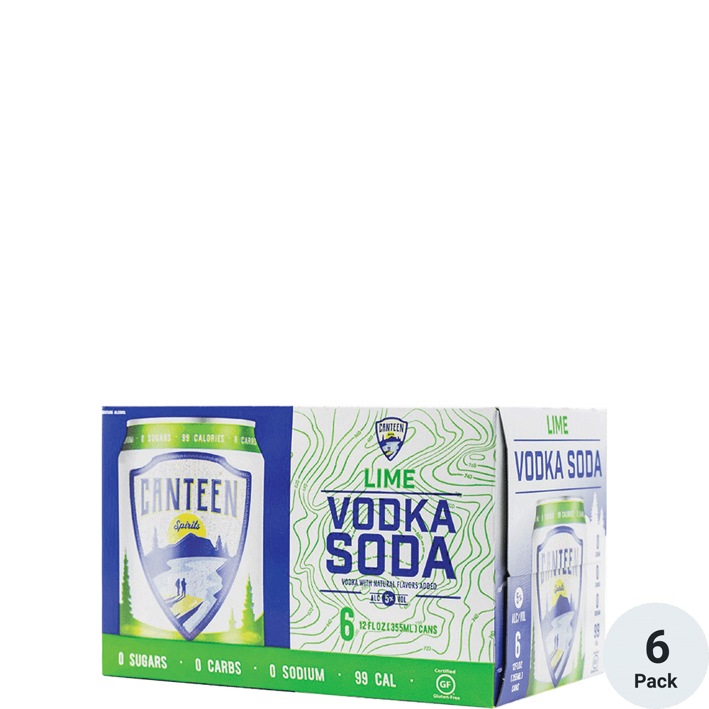 Canteen Lime Vodka Soda 6pk-12oz Cans