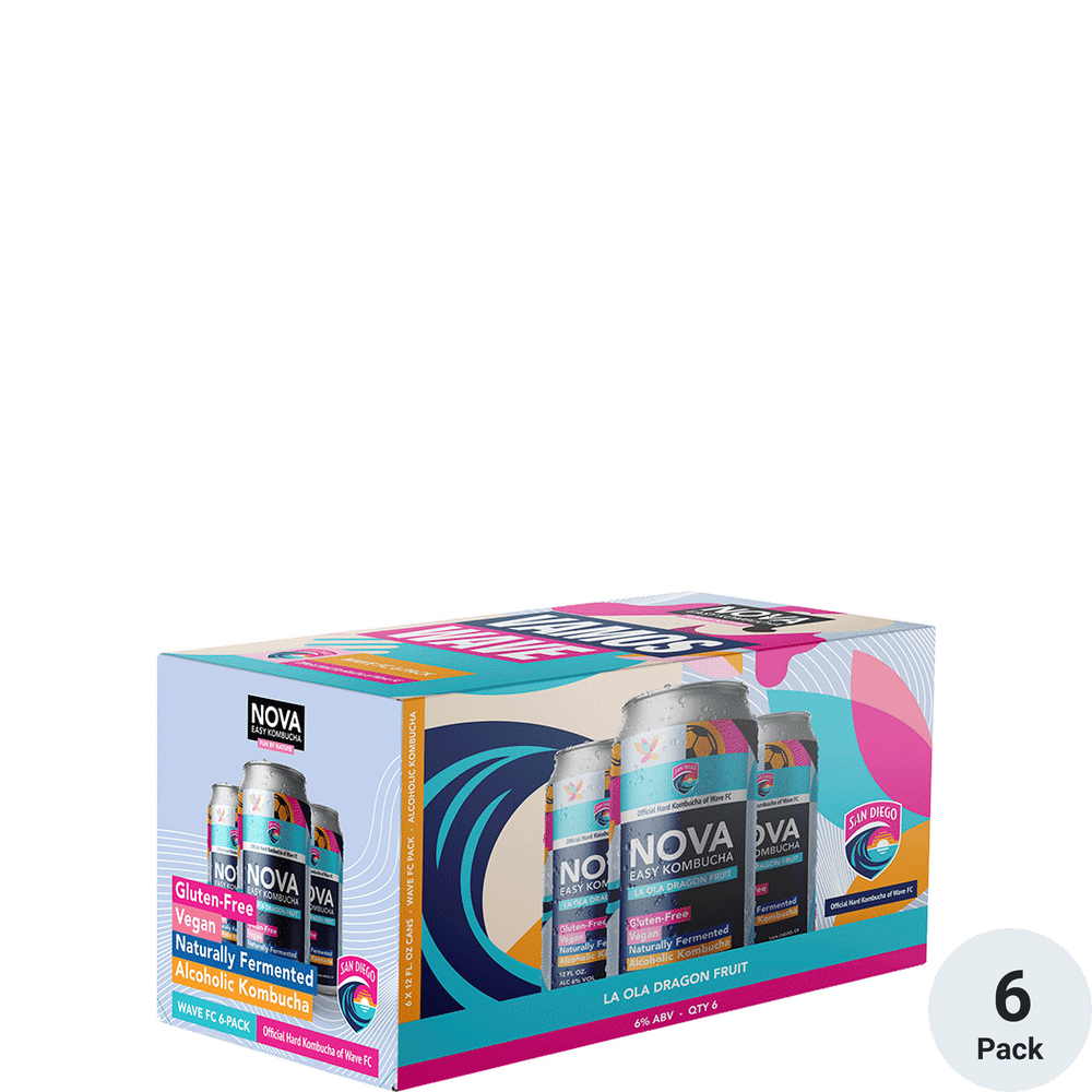 NOVA Easy Kombucha San Diego Wave FC La Ola Dragon Fruit Total Wine