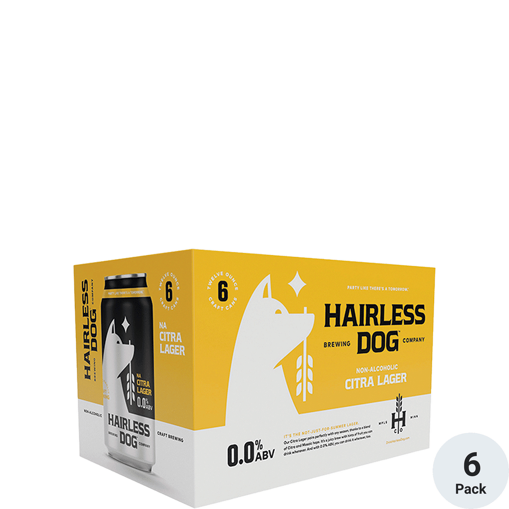 Hairless Dog 0.0 Non-Alcoholic Citra Lager 6pk-12oz Cans