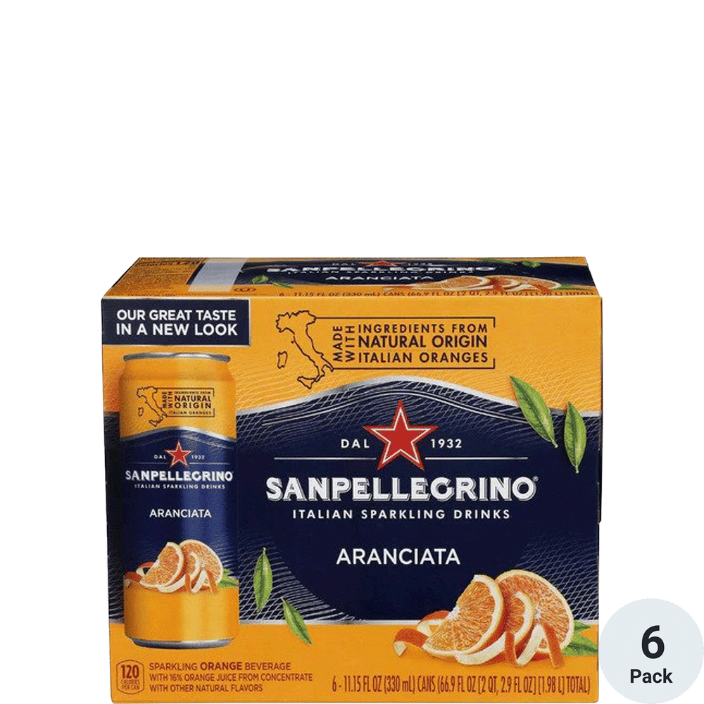 San Pellegrino Aranciata-Orange Can 6pk-330ml