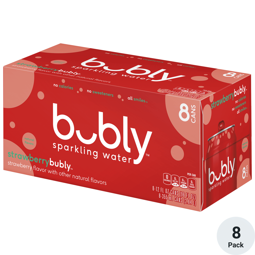 Bubly Sparkling Strawberry 8pk-12oz Cans