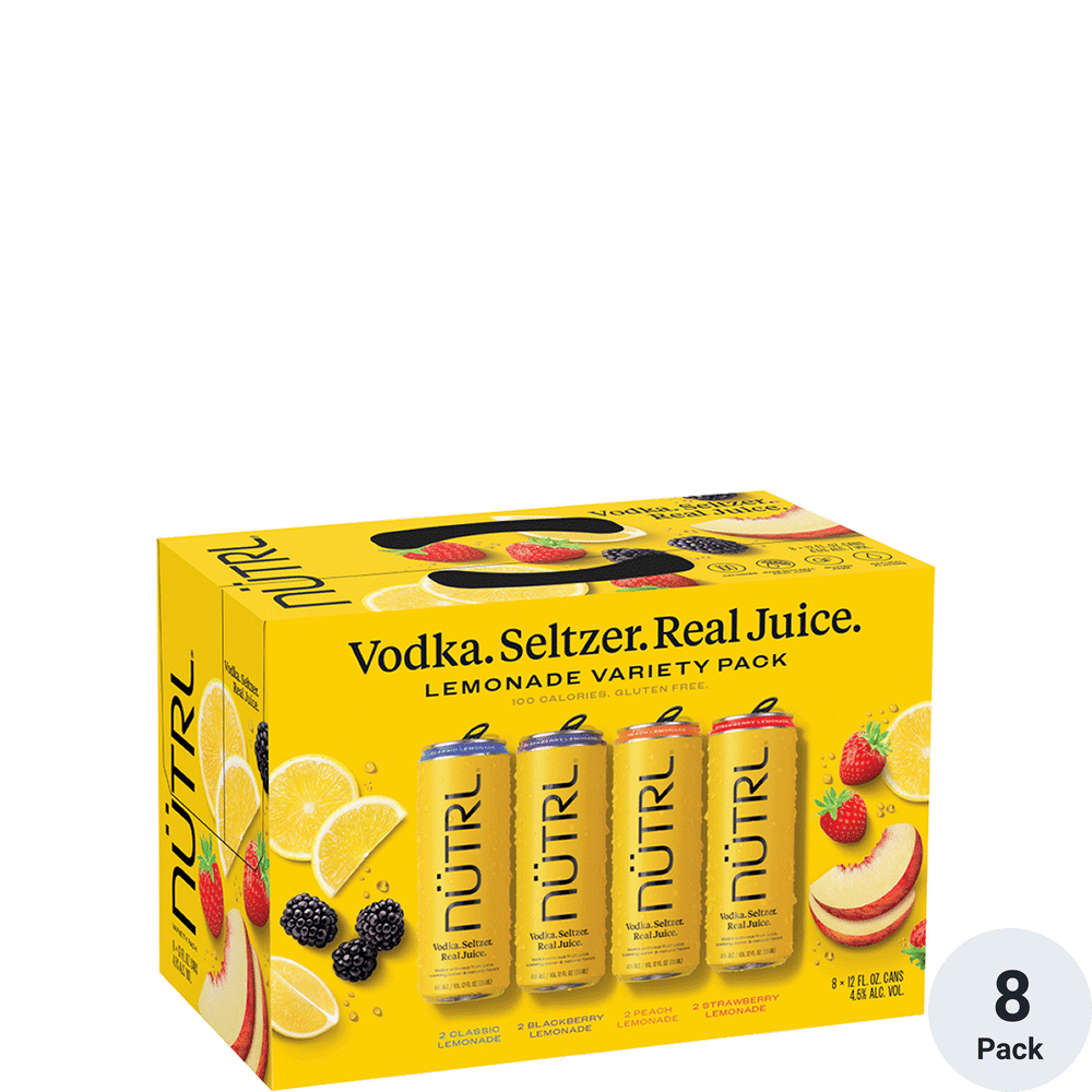 NUTRL Lemonade Variety Pack - Vodka Seltzer 8pk-12oz Cans