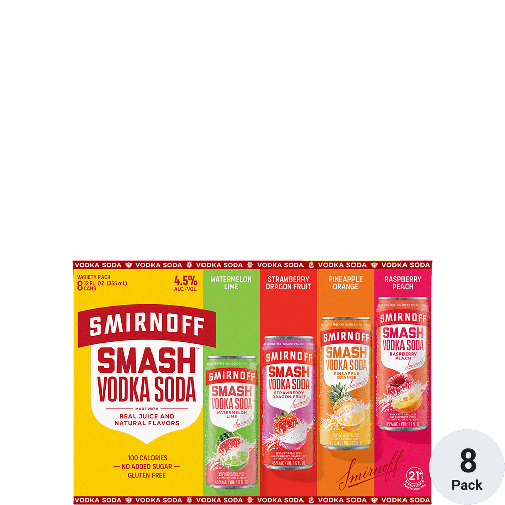 Smirnoff Smash Vodka Soda Variety 8pk-12oz Cans