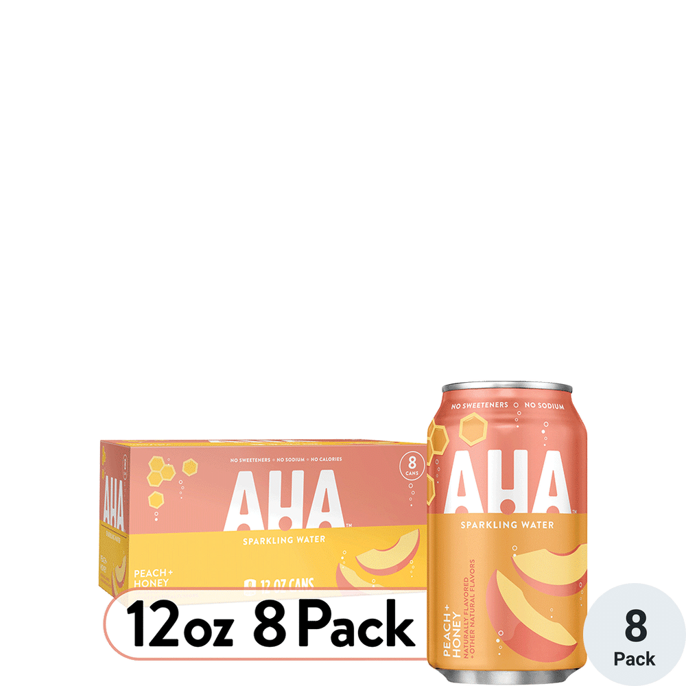 Aha Peach Honey 8pk-12oz Cans