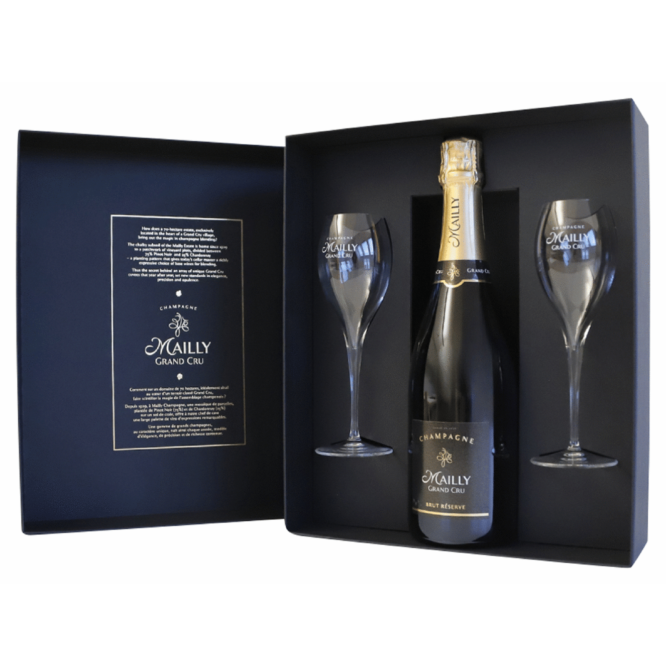 Mailly Grand Cru Champagne Gift with 2 Glasses | Total Wine