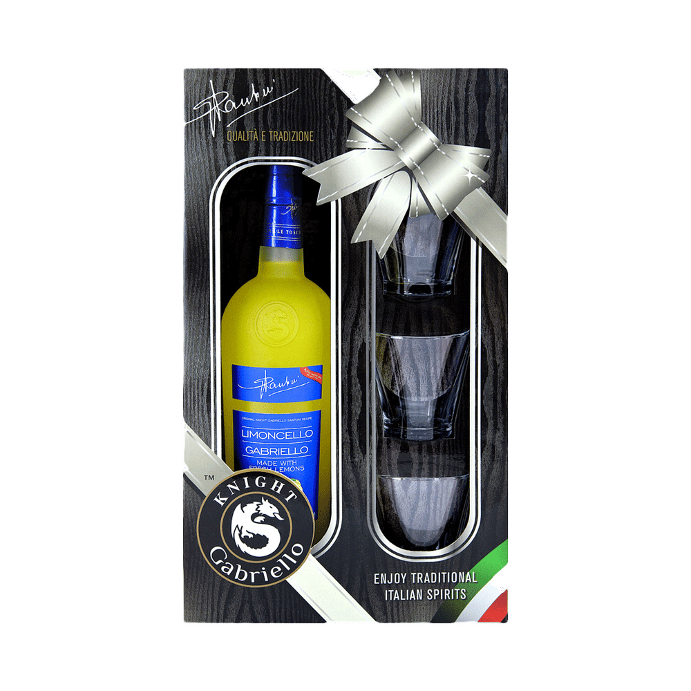 Gabriello Limoncello Gift Pack with 3 Glasses