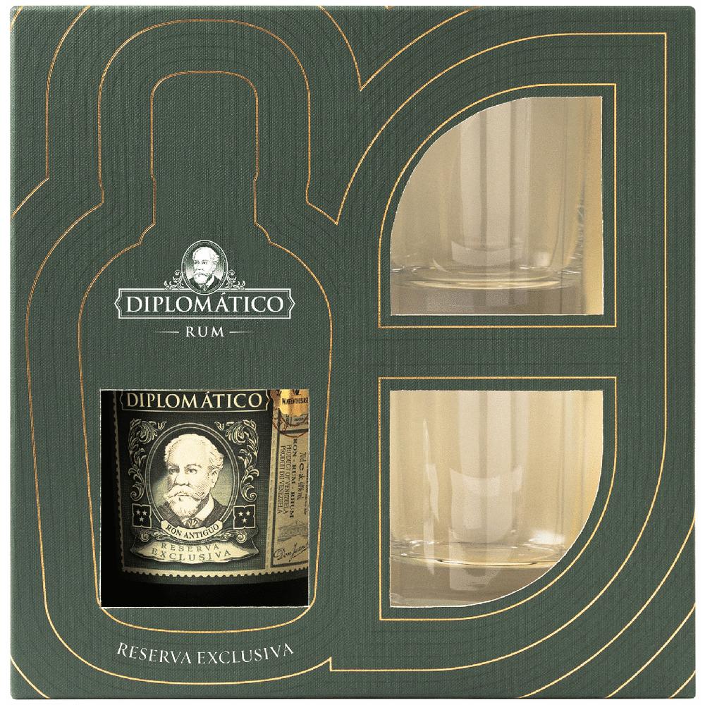 Diplomatico Rum Reserva Exclusiva with Glasses Gift