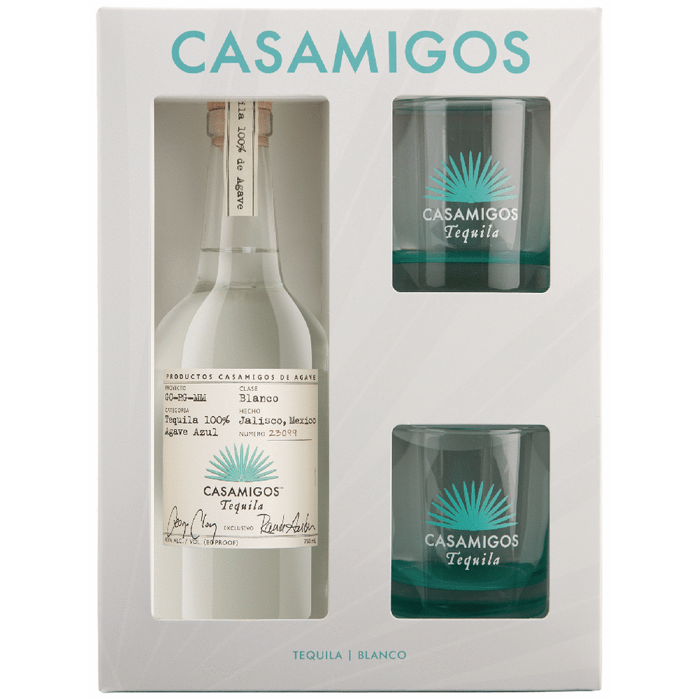 Casamigos Blanco with Two Glasses Gift
