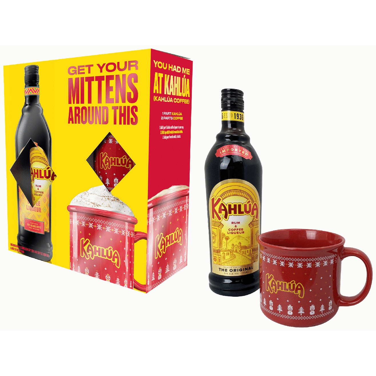 Kahlua with Absolut 50ml & Glass Gift