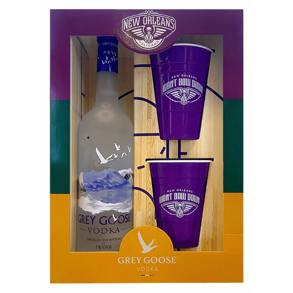 Grey Goose with New Orleans Pelicans Cups Gift Vodka
