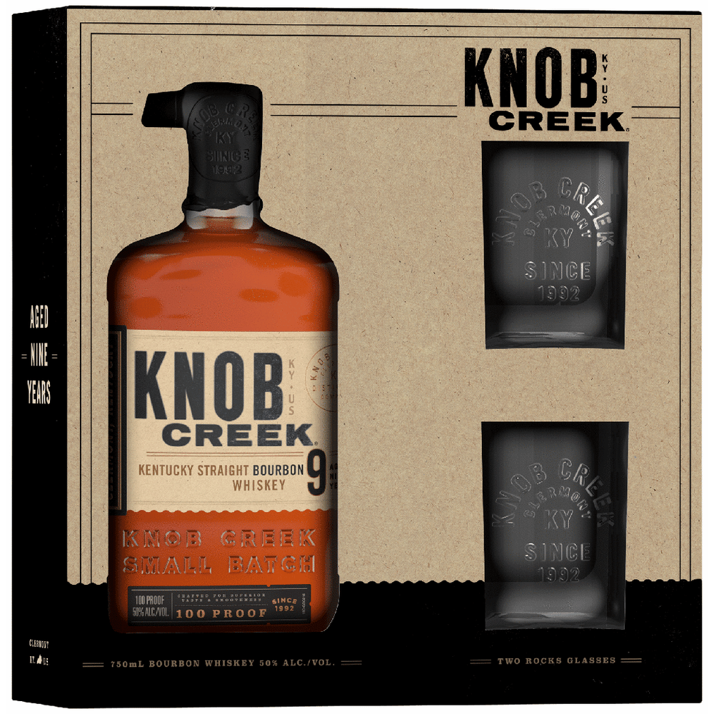 Knob Creek Bourbon with Glasses Gift