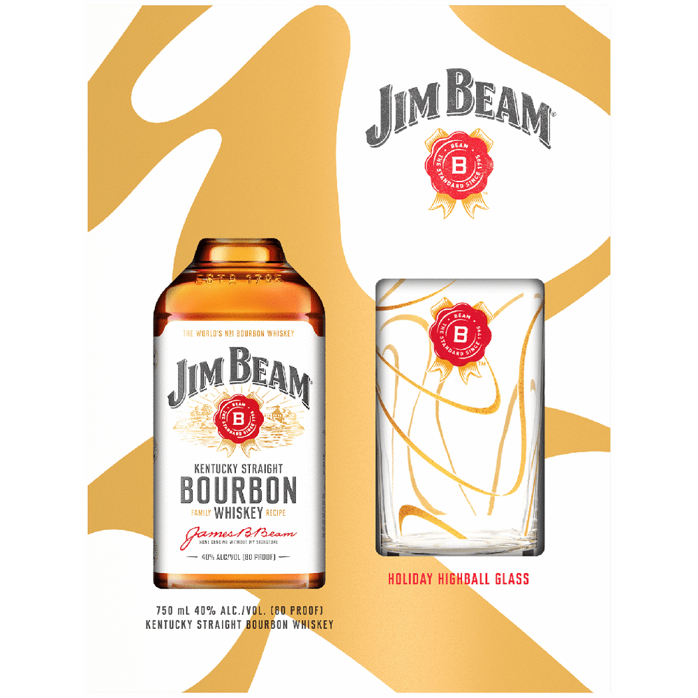 Jim Beam Bourbon with 2 Rocks Glasses Gift