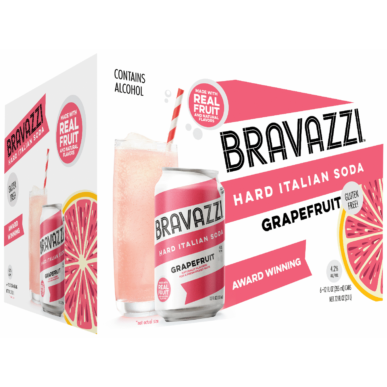 Bravazzi Hard Italian Soda Grapefruit